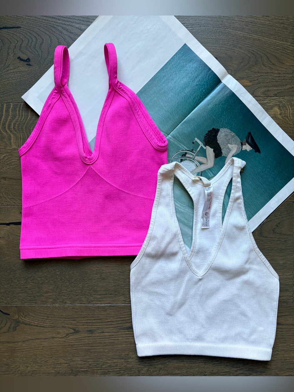 Free People Movement Bundle Free Throw Crop Tank Top Ribbed & Happiness Runs S